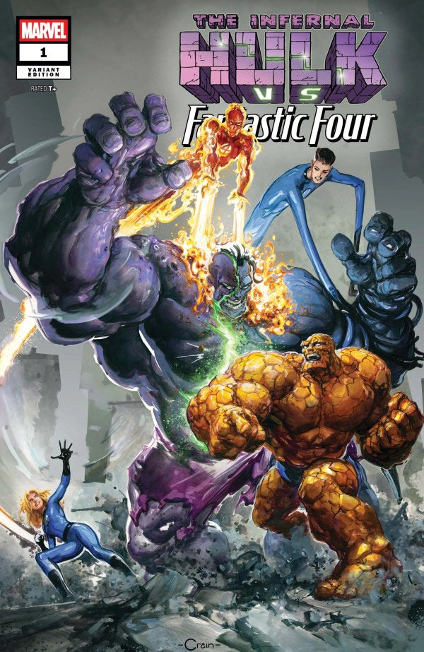 Infernal Hulk vs Fantastic Four #1 (Clayton Crain Variant)