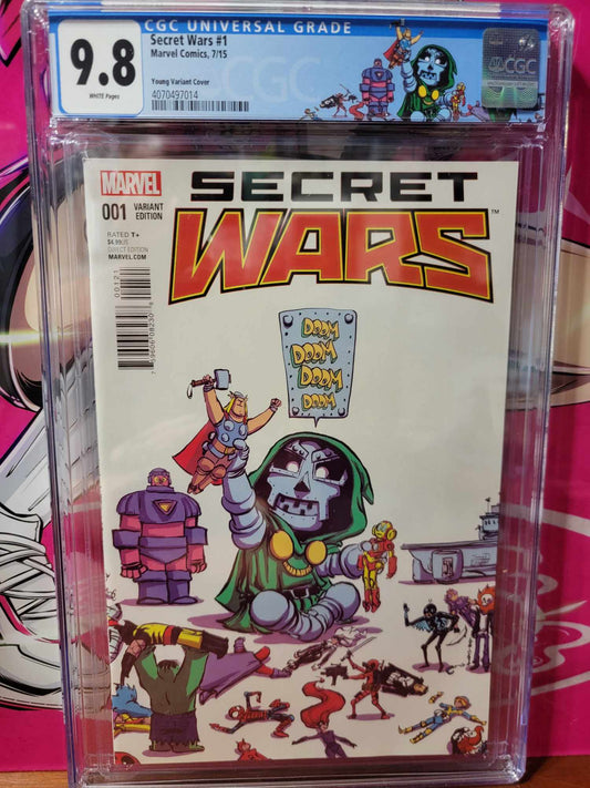 Secret Wars #1 (Skottie Young) Custom Label CGC 9.8