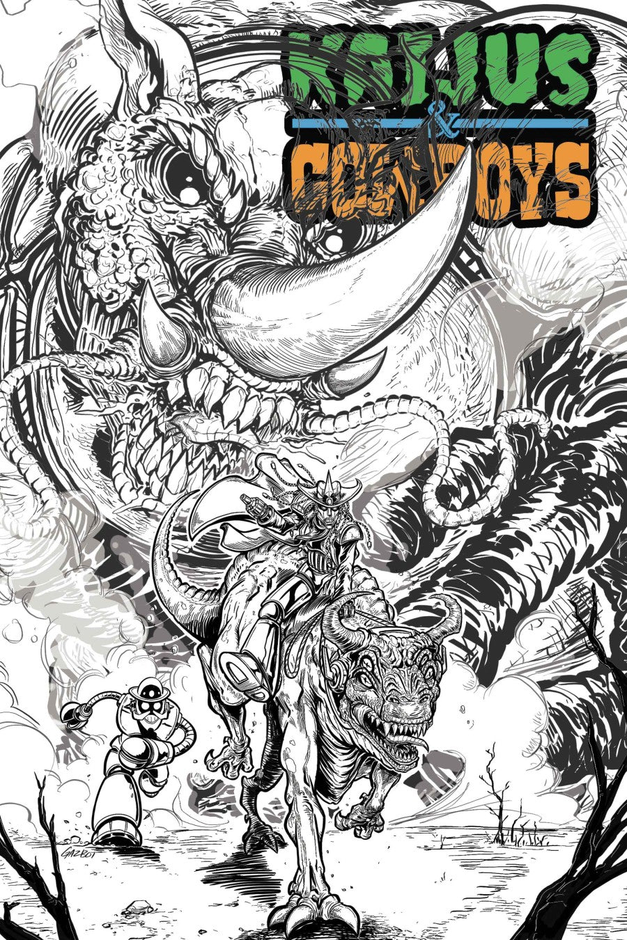 Kaijus & Cowboys #1 (Gaz Gretsky Variant)