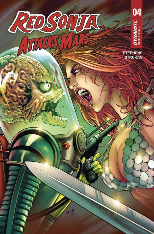 Red Sonja Attacks Mars #4 (Polybagged w/ Card Greg Land Variant)
